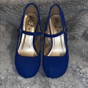 Blue high heels